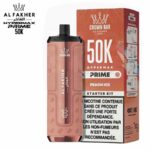 Puff rechargeable Al Fakher Crown Bar 50K Hypermax Prime saveur Peach Ice