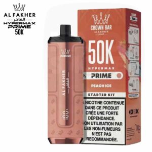 Puff rechargeable Al Fakher Crown Bar 50K Hypermax Prime saveur Peach Ice