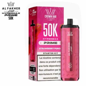 Cigarette électronique Al Fakher Crown Bar Hypermax Prime 50K saveur Strawberry Punch