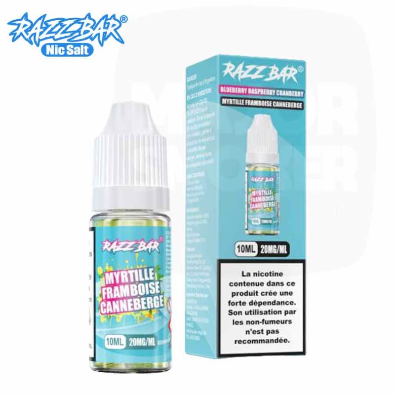 RAZZBAR-eliquide-10ml-Nic-salt-mytille-framboise-canneberge-majorsmoker.com E-liquide Razz Bar Myrtille Framboise Canneberge 10 ml Nic Salt