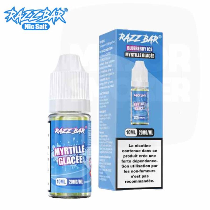 E-liquide Razz Bar Myrtille Glacée 10 ml Nic Salt