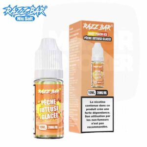 E-liquide Razz Bar Pêche Juteuse Glacée 10 ml Nic Salt