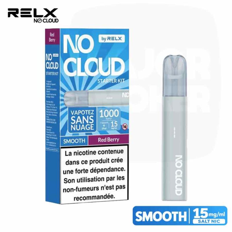 RELX-NO-CLOUD-smooth-Starter-RED-BERRY-PERLES-DES-BOIS-majorsmoker.com- Kit Découverte RELX No Cloud Smooth Red Berry | 15mg