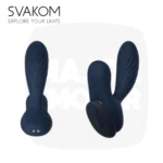 Stimulateur de prostate Vick Neo 2 SVAKOM et sa télécommande, deux angles de vue