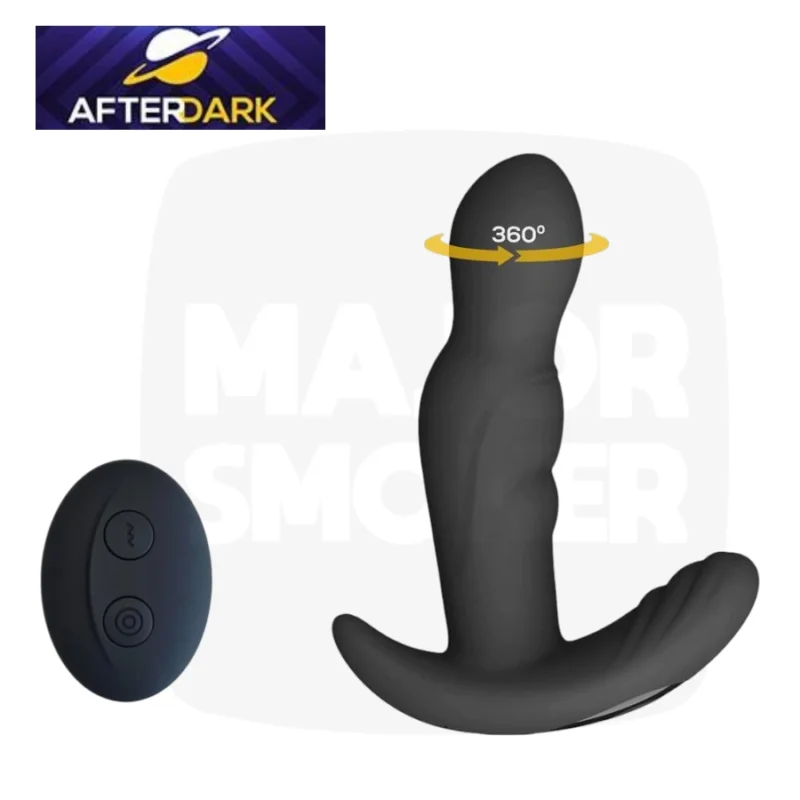 Stimulateur de prostate Ivan AFTERDARK, silicone noir, bouton de commande intégré