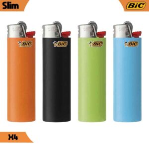 Lot de 4 briquets BIC Slim J23 opaques aux coloris unis assortis