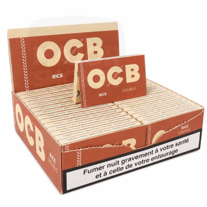 feuille-de-riz-a-rouler-OCB-courte-regular-Rice-boite-majorsmoker.com Boîte de 50 carnets de feuilles à rouler OCB Rice Double
