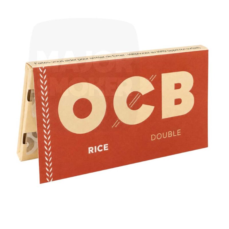 feuille-de-riz-a-rouler-OCB-courte-regular-Rice-unité-majorsmoker.com Carnet de feuilles à rouler OCB Rice Double format court couleur rouge et beige.