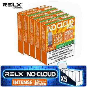 pack de 5 boites RELX No Cloud Intense Ice Mint - Menthe glacée