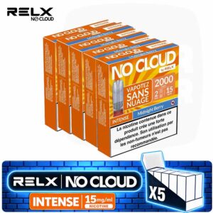 pack de 5 boites RELX No Cloud Intense Midnight Berry - Perles des bois