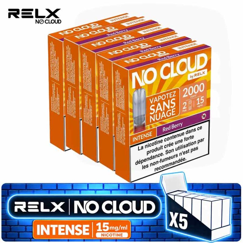 relx-no-cloud-intense-red-berry-fruits-rouges-5-boites-majorsmoker.com pack de 5 boites RELX No Cloud Intense Red Berry - Fruits rouges