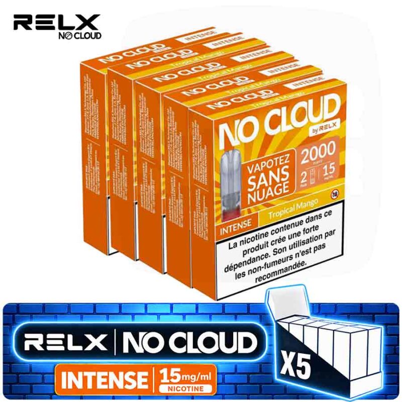 relx-no-cloud-intense-tropical-mango-triple-mangue-x5-boites-majorsmoker.com Pack 5 Boîtes RELX No Cloud Intense Tropical Mango | 15mg