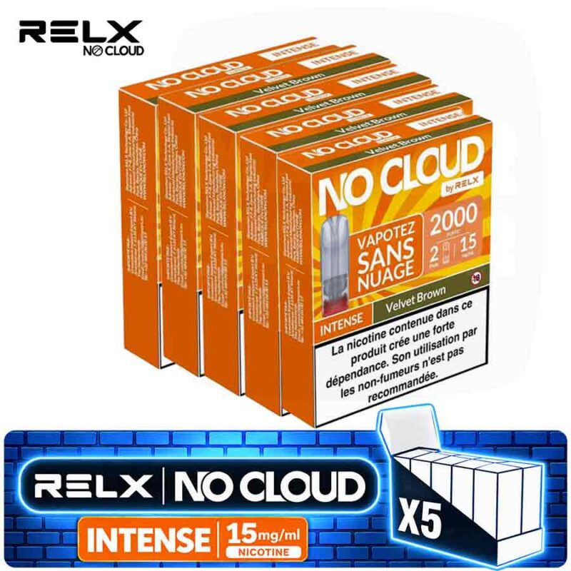 Pack 5 Boîtes RELX No Cloud Intense Velvet Brown Classic | 15mg