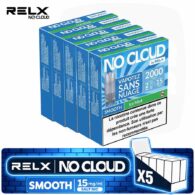 Pack 5 Boîtes Recharges RELX No Cloud Smooth Ice Mint | 15mg