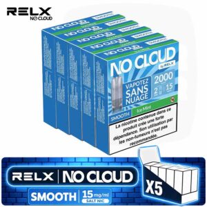 Pack 5 Boîtes Recharges RELX No Cloud Smooth Ice Mint | 15mg
