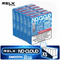 Pack 5 Boîtes Recharges RELX No Cloud Smooth Strawberry Ice | 15mg