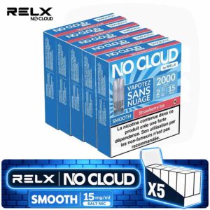 Pack 5 Boîtes Recharges RELX No Cloud Smooth Strawberry Ice | 15mg