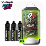 Kit X-Bar 50K Ice City Milano Mafia Apple Sour Ice avec 3 recharges