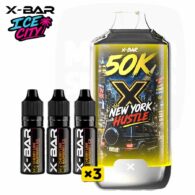 Kit X-Bar 50K Ice City New York Hustle Cherry Lime Raspberry Ice