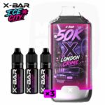 Kit X-Bar 50K Ice City London Crime Dragon Grape Grenade Ice