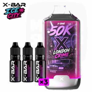 Kit X-Bar 50K Ice City London Crime Dragon Grape Grenade Ice