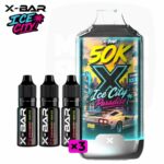 Kit X-Bar 50K Ice City Paradise Strawberry Kiwi Ice avec 3 flacons