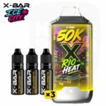 Kit X-Bar 50K Ice City Rio Heat Triple Mango Ice avec 3 flacons