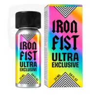 Flacon aluminium Iron Fist Ultra Exclusive 24 ml à étiquette arc-en-ciel et sa boîte assortie