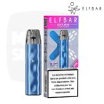 Kit découverte Elfbar ELFX Mini bleu métallisé 30 W avec sa boîte, pod Dual Mesh