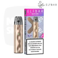 Kit découverte Elfbar ELFX Mini doré champagne 30 W avec sa boîte, pod Dual Mesh