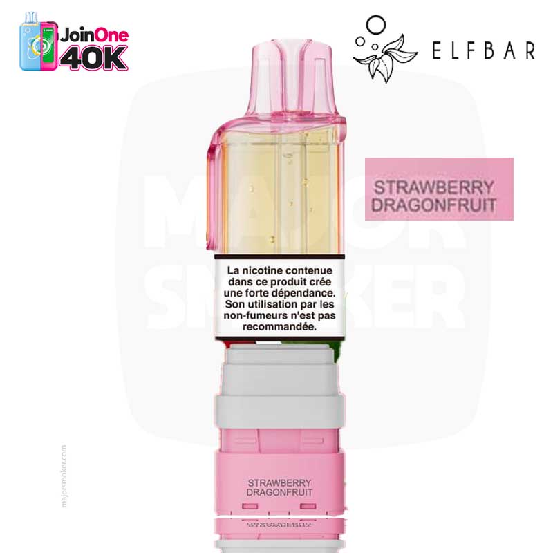 cartouche JoinOne 40K strawberry_dragonfruit elfbar Cartouche Elfbar JoinOne 40K Strawberry Dragonfruit