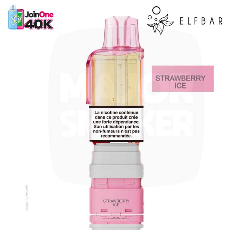 cartouche JoinOne 40K strawberry_ice elfbar Cartouche Elfbar JoinOne 40K Strawberry Ice