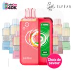 Puff Elfbar JoinOne 40K rouge avec écran Base Power et pods Blue Razz Cherry